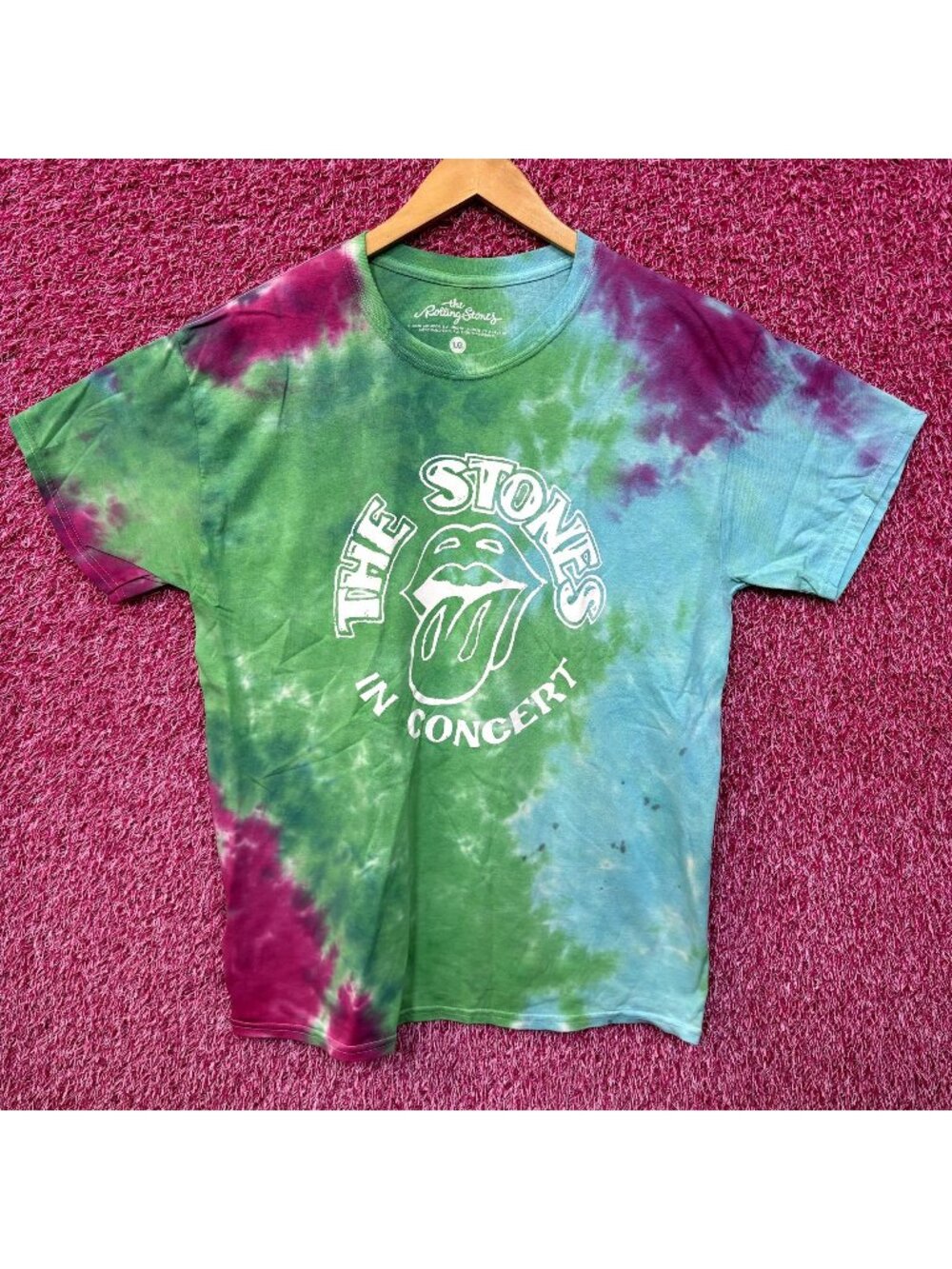 The Rolling Stones in Concert Hot Lips Rock Tie Dye L